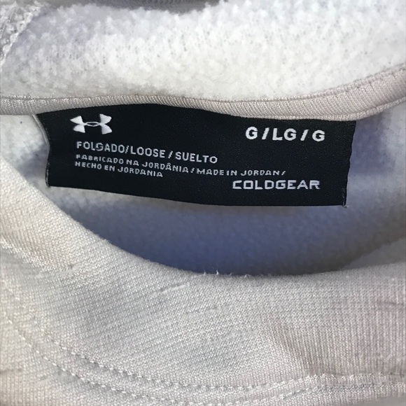 Under Armour Hoodie Cold Gear Loose Fit Grey pink accent Women Large - Picture 5 of 5